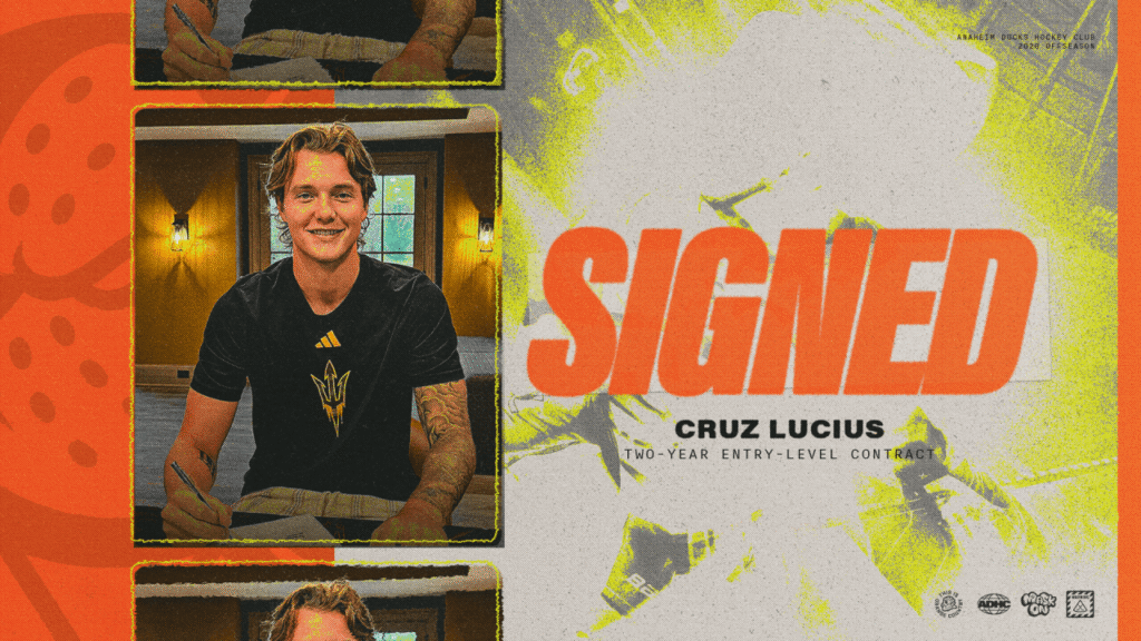 Ducks Sign Lucius to Two-Year Entry-Level Contract Ducks Sign Lucius to Two-Year Entry-Level Contract